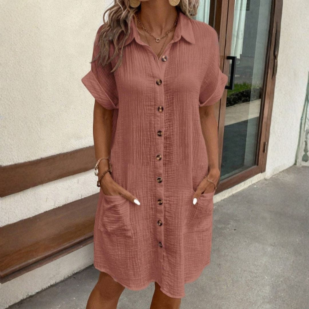 Beverly™ | Flowy Button Midi Dress