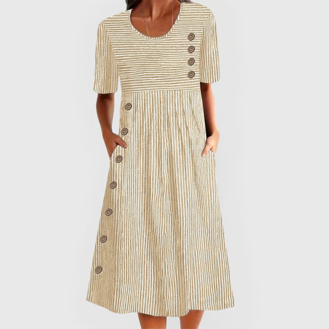 Frances™ | Relaxed Stripe Midi Dress
