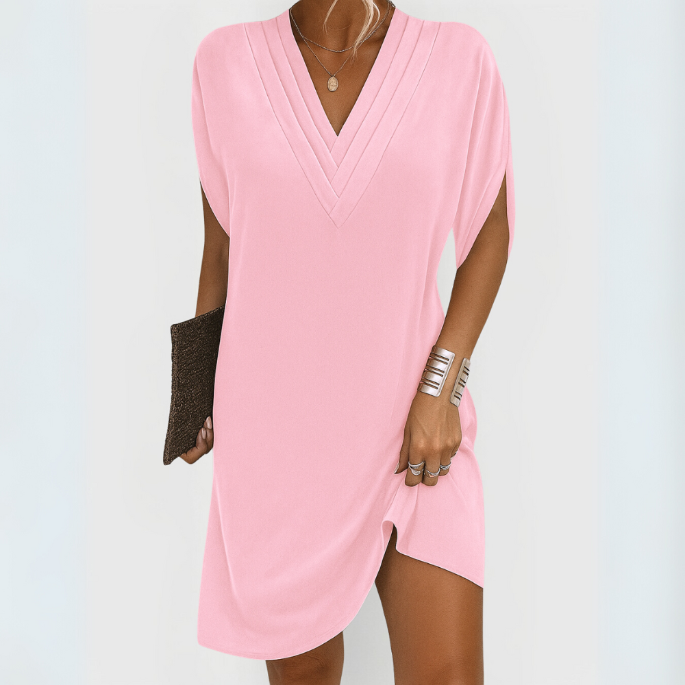 Janice™ | Flowing V-Neck Mini Dress