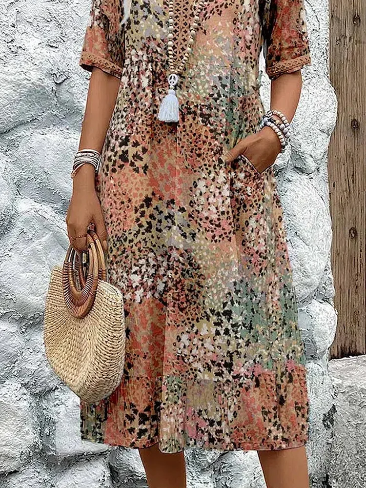 Brenda™ | Flattering V-Neck Midi Dress