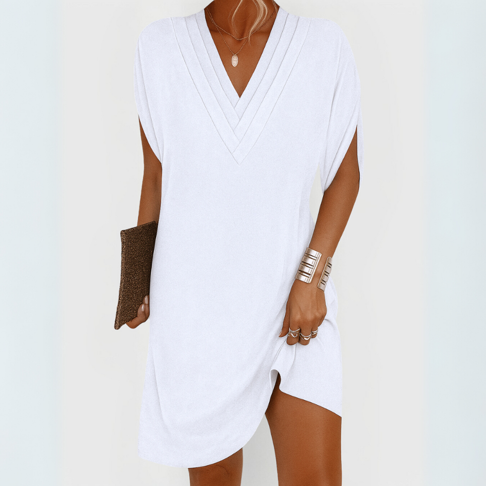 Janice™ | Flowing V-Neck Mini Dress
