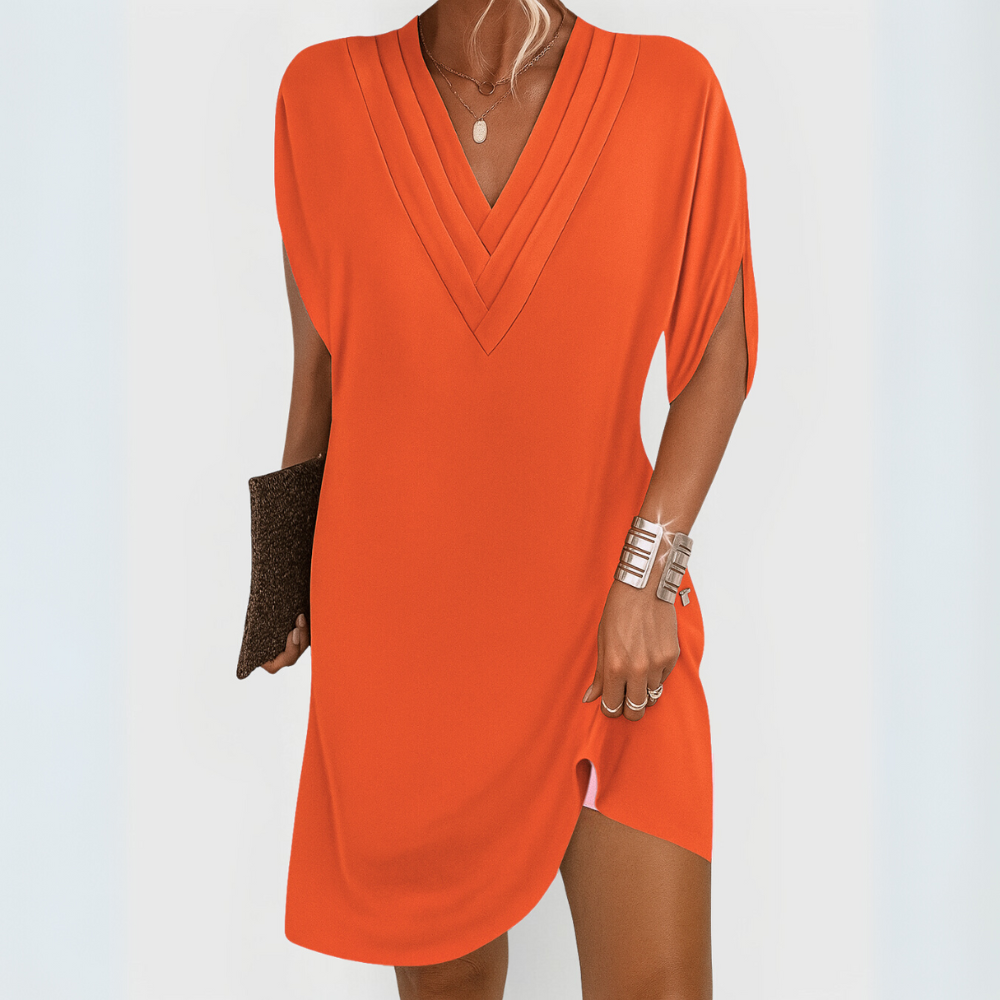 Janice™ | Flowing V-Neck Mini Dress