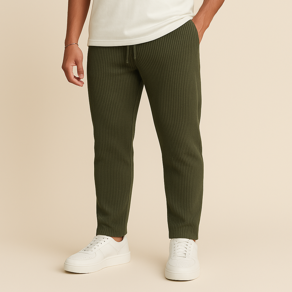 Oscar - Ribbed Tube Leg Trousers