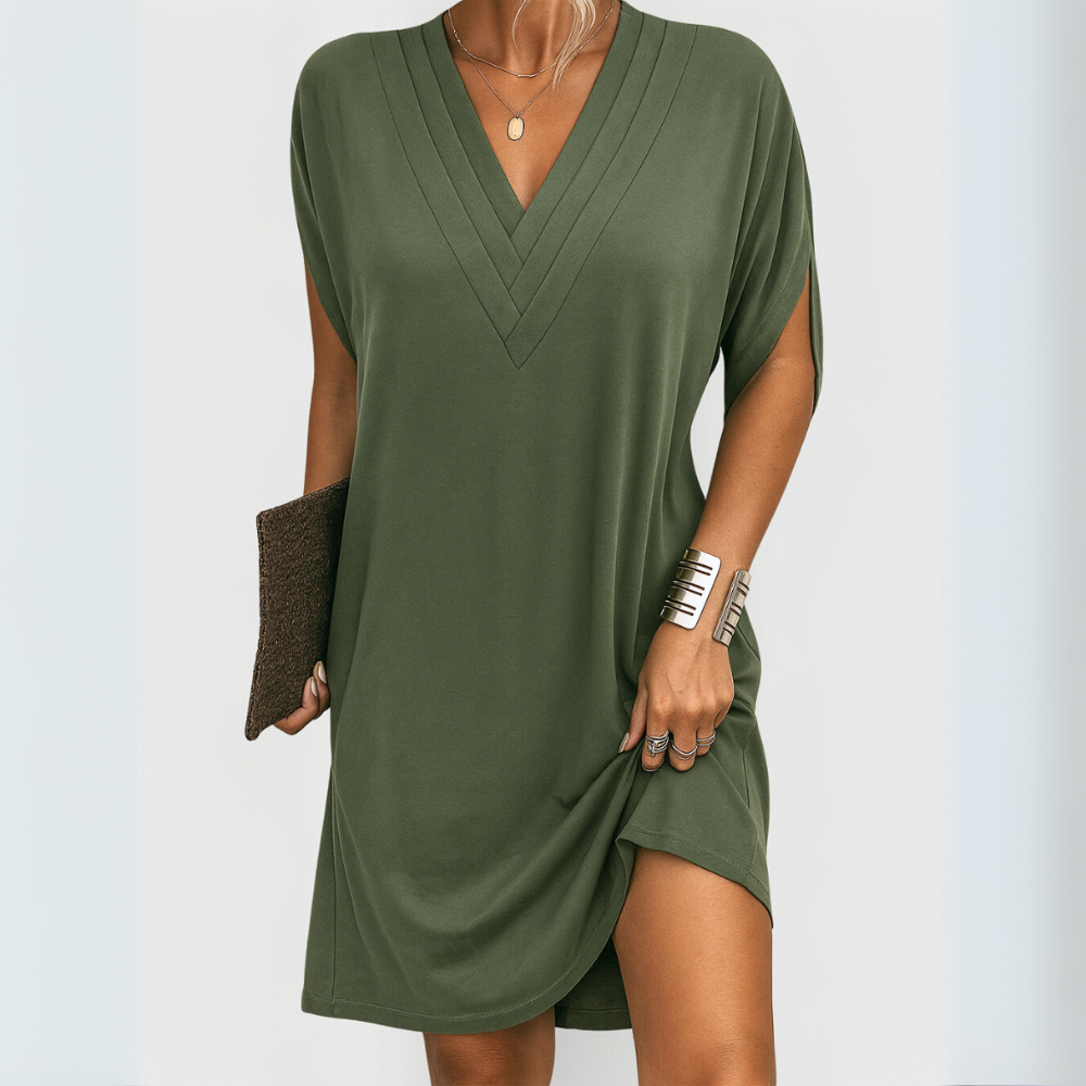 Janice™ | Flowing V-Neck Mini Dress