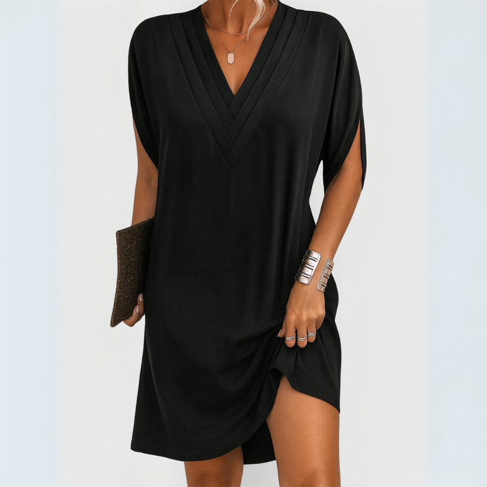 Janice™ | Flowing V-Neck Mini Dress