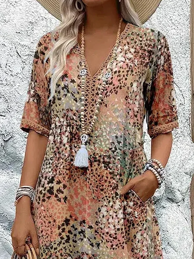 Brenda™ | Flattering V-Neck Midi Dress