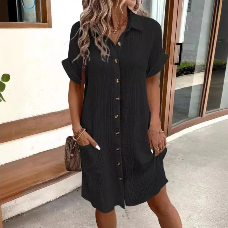 Beverly™ | Flowy Button Midi Dress