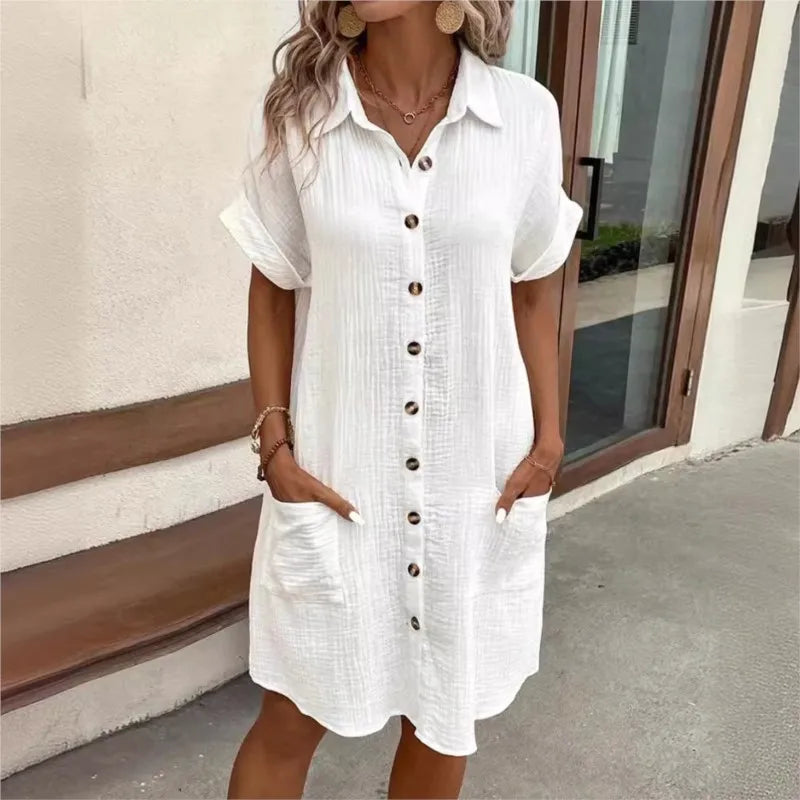 Beverly™ | Flowy Button Midi Dress