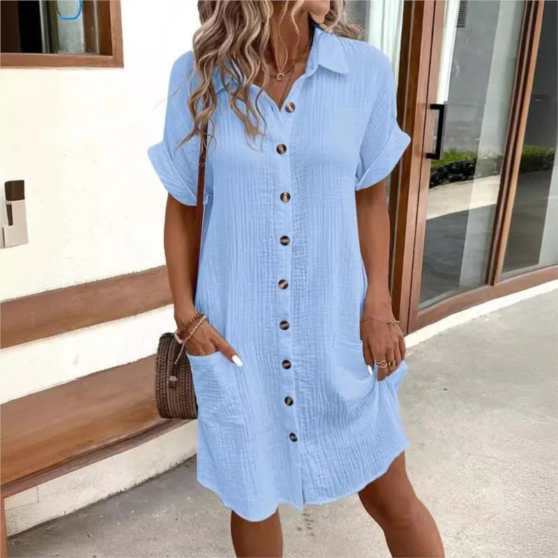 Beverly™ | Flowy Button Midi Dress