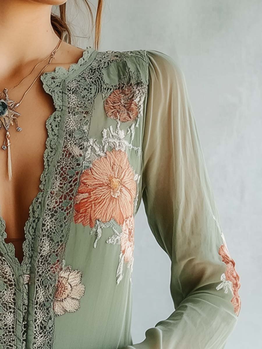 Colleen™ | Embroidered Floral Lace Blouse