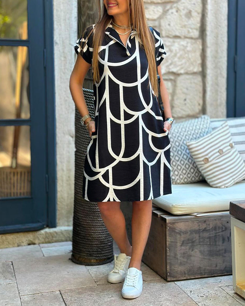 Arlene™ | Elegant Printed Midi Dress