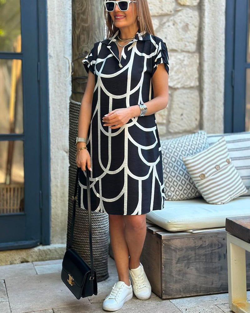 Arlene™ | Elegant Printed Midi Dress