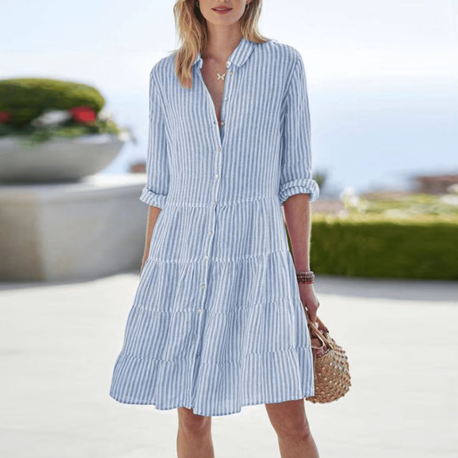 Michelle™ | Striped Midi Dress